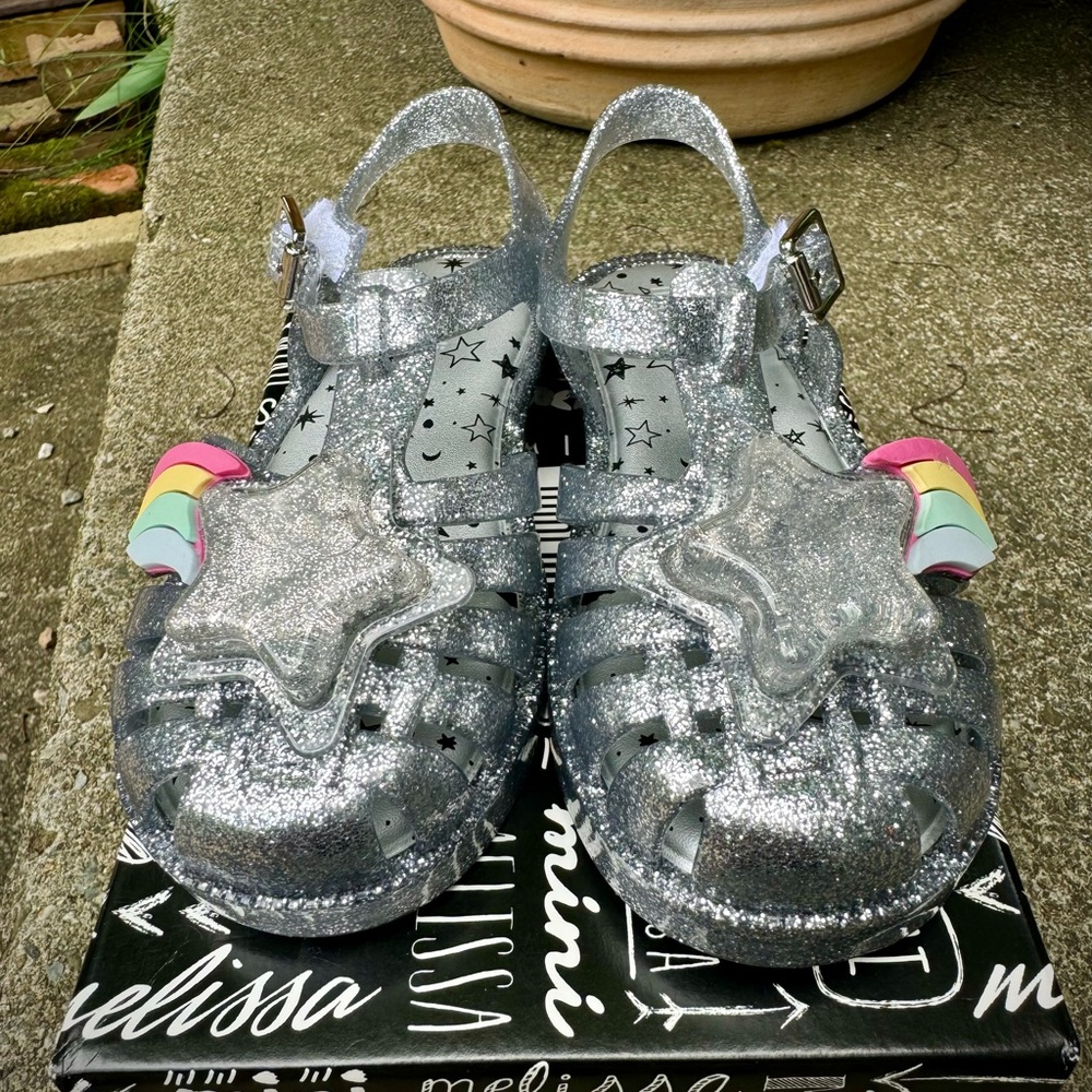 Mini Melissa Silver Shooting Star Sandals NEW Toddler 9